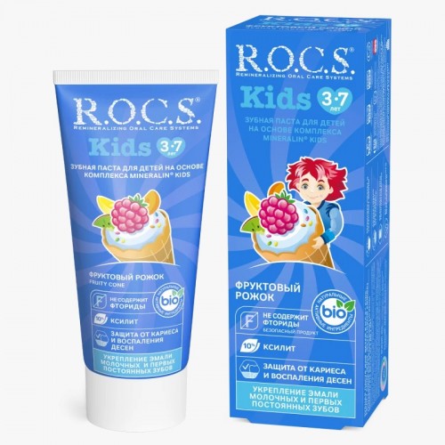 ROCS Kids Toothpaste with Fruity Cone 45g 