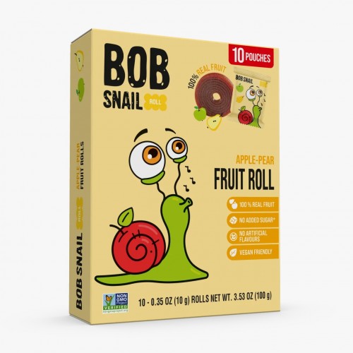 BOB SNAIL Apple-Pear Fruit Rolls with No-Added-Sugar 100g 