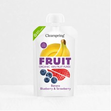 Clearspring Organic Banana, Blueberry & Strawberry Puree (No-Added-Sugar) 100g 