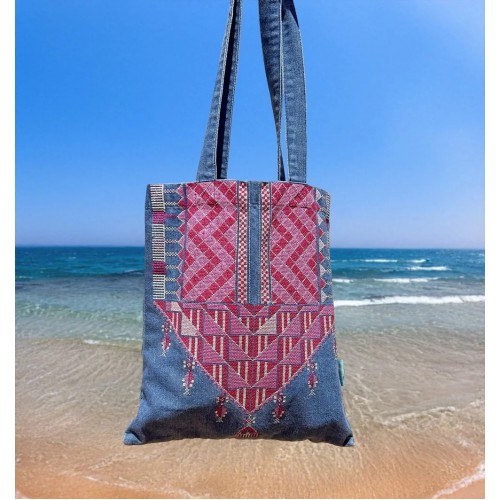 Gaza Chest Panel Necklace Bag 2 (Light Denim)