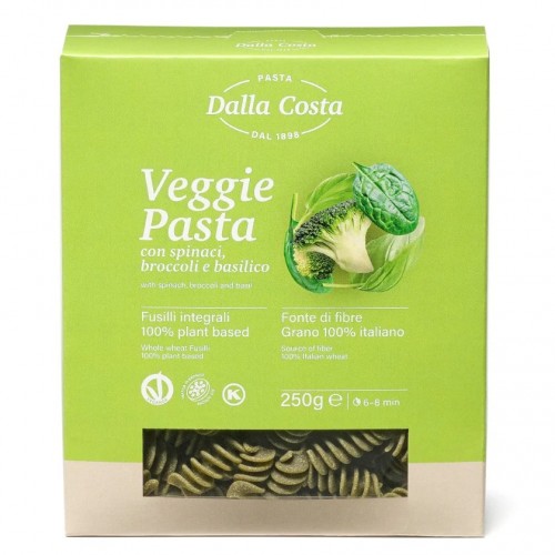 Dalla Costa Whole-Wheat Fusilli with Spinach, Broccoli and Basil 250g 