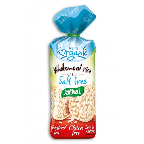 SANTIVERI Organic GF Whole-Meal Rice Cakes (Salt-Free) 130g 