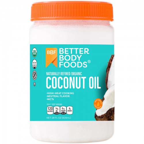 BETTER BODY FOODS Organic Refined Coconut Oil 828ml