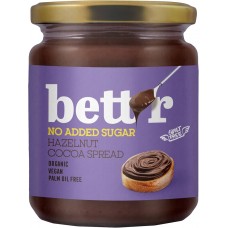 bettr Organic GF Hazelnut Cocoa Spread (No-Added-Sugar) 250g