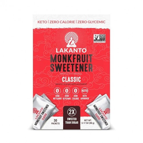 LAKANTO Classic Monk fruit with Erythritol 30 Packets 