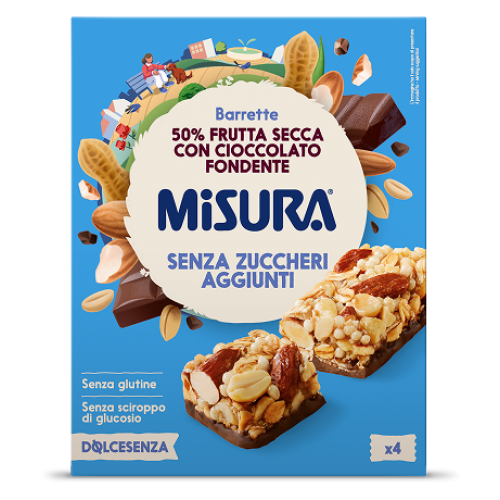 Misura GF No-Added-Sugar 50% Dried Fruit Bar with Dark Chocolate 4*30g 