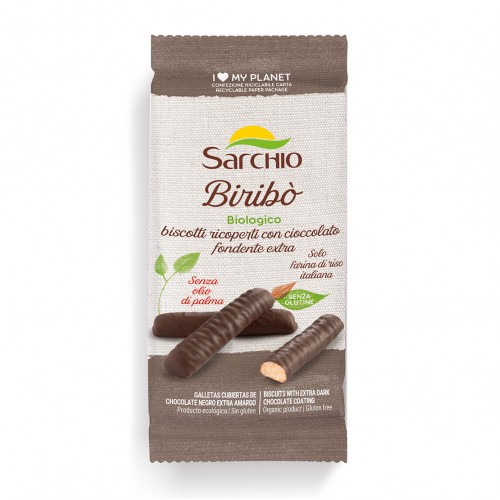 Sarchio Organic Biscuits with Dark Chocolate Coating 130g 