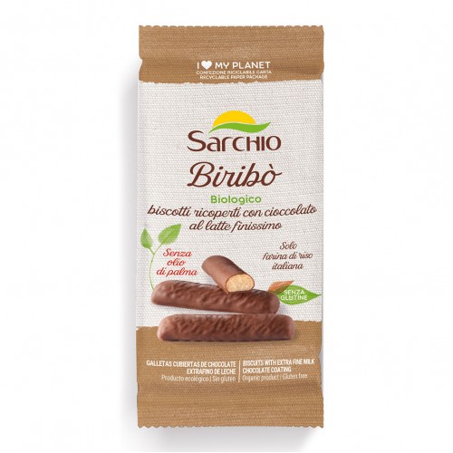 Sarchio Organic Biscuits with Milk Chocolate Coating 130g 