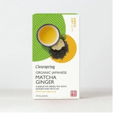 Clearspring organic Blend of Green Tea with Ginger & Matcha 20 Tea Sachet (36g)
