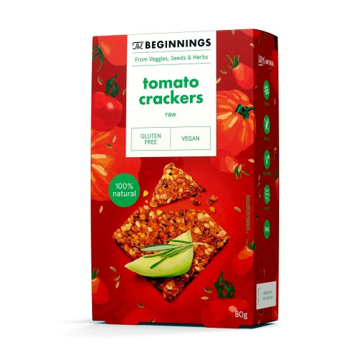 THE BEGINNINGS GF Tomato Crackers 80g 