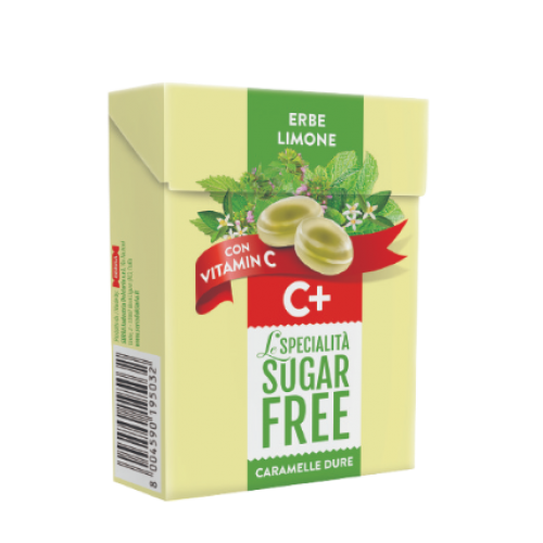Serra Mini Hard Candies with Herbs Lemon & Vitamin C  (Sugar Free) 50g 