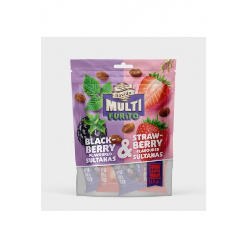 Dovido Multi Furito Black-Berry Flavored Sultanas & Strawberry Flavored Sultanas 112g 