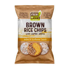 rice up GF hot Millet & Sunflower Seeds Brown Rice Chips 60g 