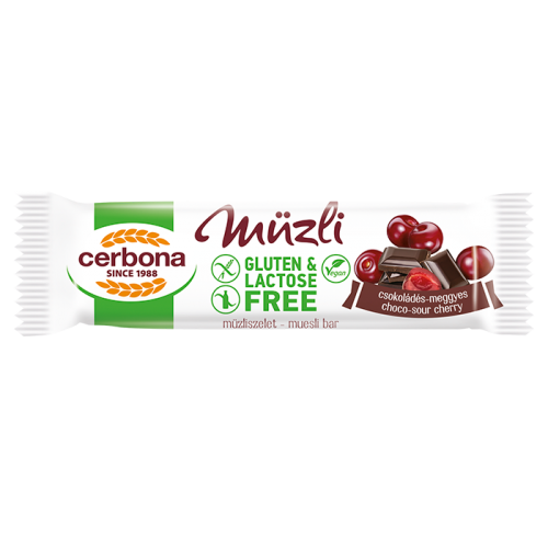 Cerbona GF Muesli Bar with Chocolate & Sour Cherry 35g  