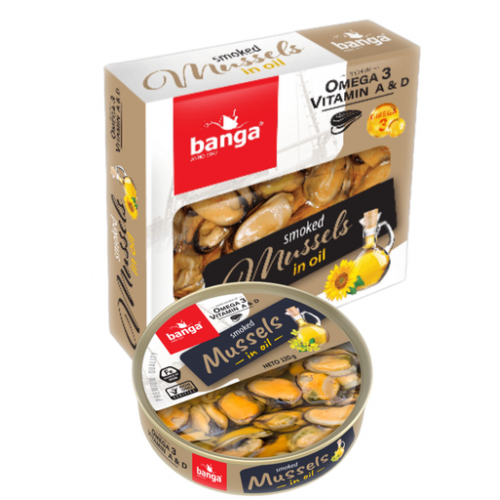 Banga Smoked Mussels in Oil 120g