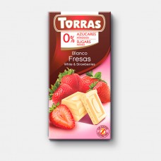Torras  White Chocolate with Strawberries 75g