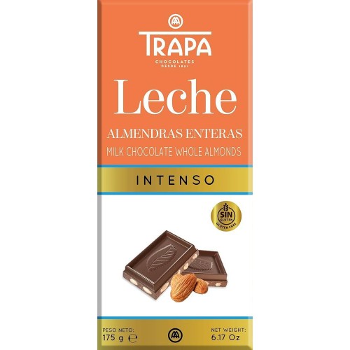 TRAPA Milk Chocolate with Almonds 175g 