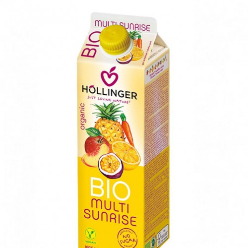 Hollinger Organic Bio Multi Sunrise 100% Juice 7 Fruit Mix + Carrots ( No Added Sugar ) 1 l